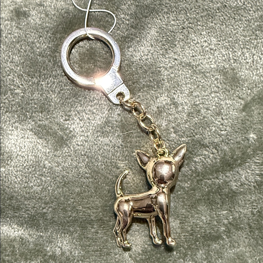 Kate Spade Metallic Dog Keyring Fob - Picture 3 of 5